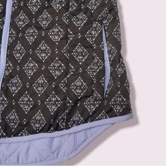 𝅺Bit & Bridle Reversible Blue and Black Quilted Puffer Women's Vest, Size Small - Picture 5 of 10